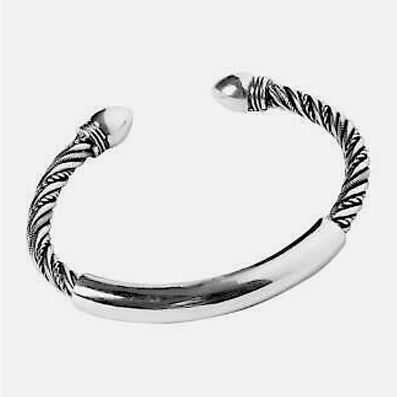 STERLING SILVER CUFF BANGLE BRACELET - Picture 3 of 7